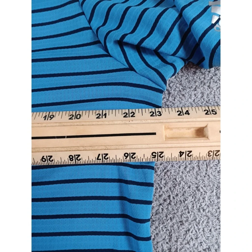 Adidas Climachill Golf Polo Shirt XL Blue‎ Striped Performance Short Sleeve